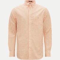 Gant Reg Cotton Linen Stripe ShirtApricot Orange