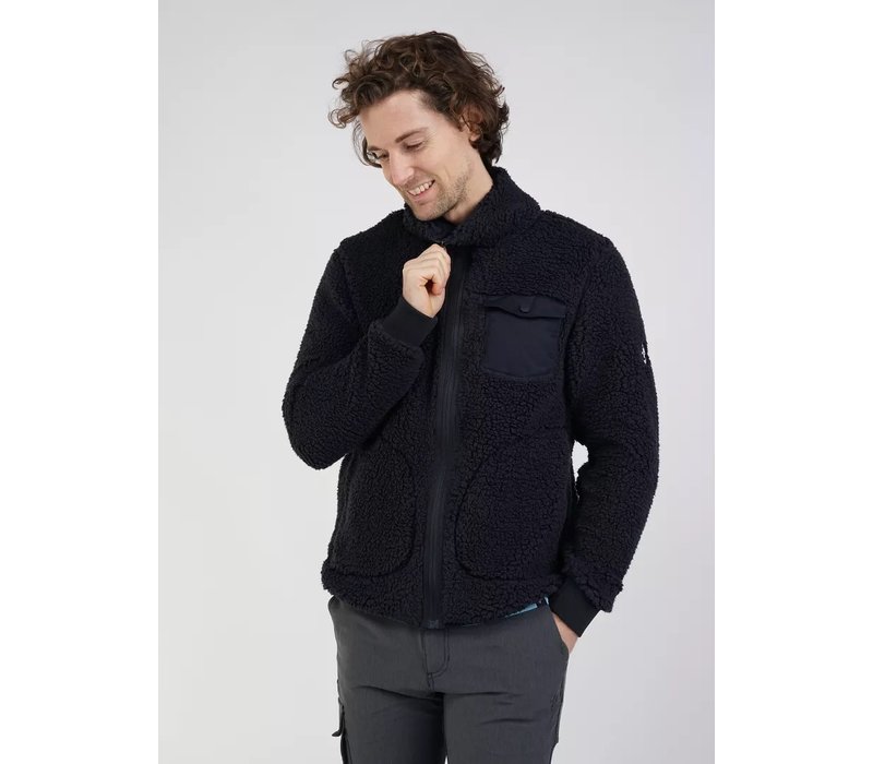 Pelle P Sherpa Zip Dark Navy Blue