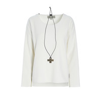 BLOUSE & X NECKLACE OFF WHITE