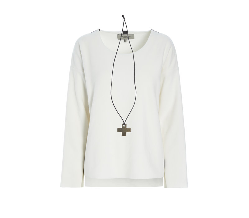 BLOUSE & X NECKLACE OFF WHITE