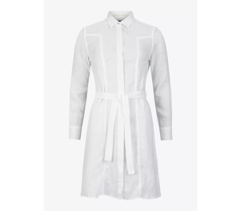 Pelle P W Linen Flare Long Shirt, White
