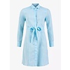 Pelle Petterson Pelle P W Linen Flare Long Shirt, Cerulean melange