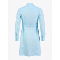 Pelle P W Linen Flare Long Shirt, Cerulean melange