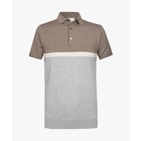 POLO SS COLOURBLOCK GREY MEL 08A