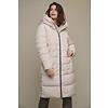 Rino & Pelle Long padded hooded coat with fake fur  Stone