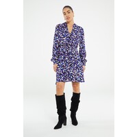 Dorien Frill Dress Black Poppy Purple