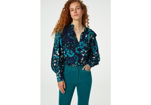 Fabienne Chapot Philo Blouse Black / Keep it Teal