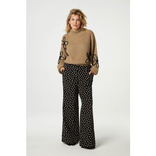  Fabienne Chapot Puck Trousers Black/Oat Melange 