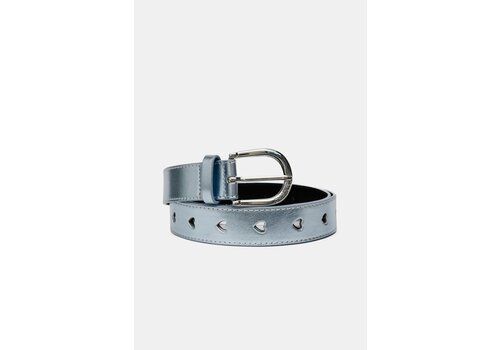 Fabienne Chapot Cut It Out Heart Belt Light Blue Metallic