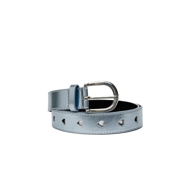 Fabienne Chapot Cut It Out Heart Belt Light Blue Metallic