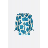 Cooper Blouse Azure Blue/Cream Whi