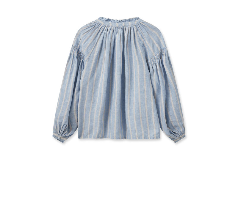 MMSafi Striped Linen Shirt Cashmere Blue