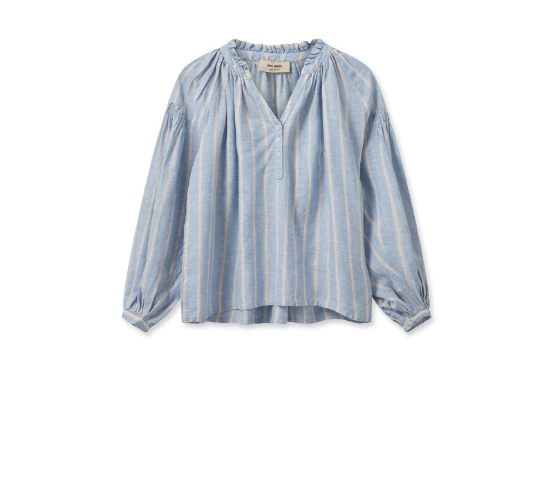 MMSafi Striped Linen Shirt Cashmere Blue