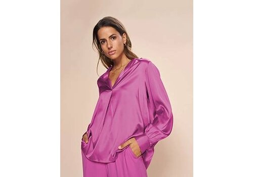 Mos Mosh MMEnfa Satin Blouse Iris Orchid