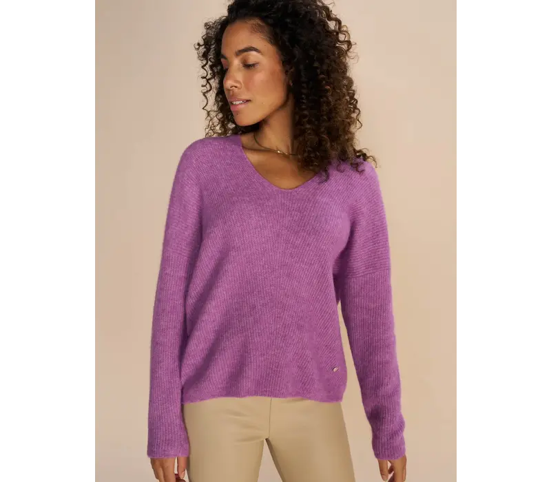 MMThora V-Neck Knit Iris Orchid