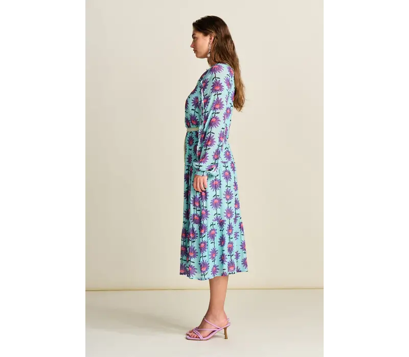 DRESS - Georgie Flower Aqua Blue