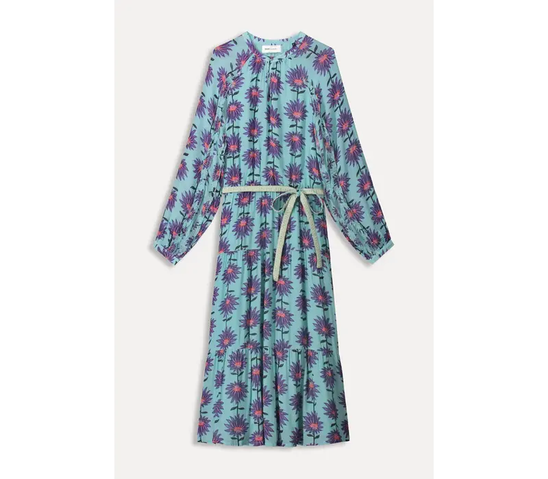 DRESS - Georgie Flower Aqua Blue