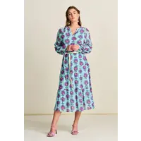 DRESS - Georgie Flower Aqua Blue