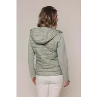 Padded mix material jacket Sea moss