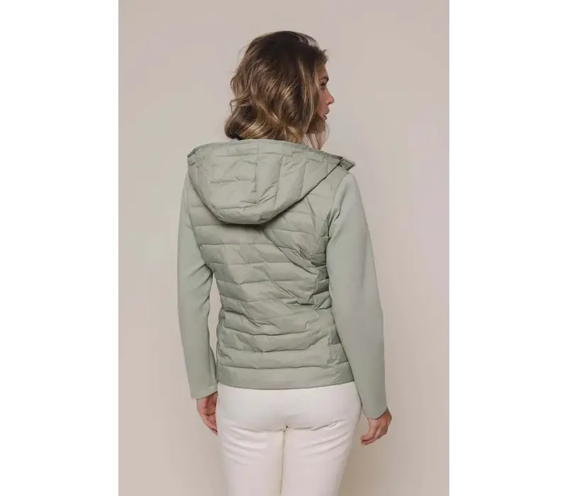 Padded mix material jacket Sea moss