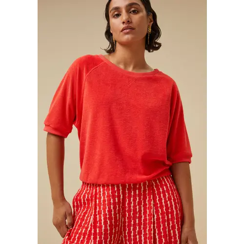  By-Bar neva slub top poppy-red 