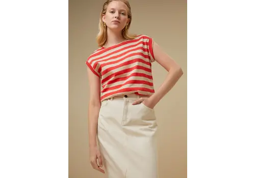 By-Bar thelma big stripe top poppy-red