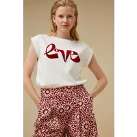 thelma love top off white