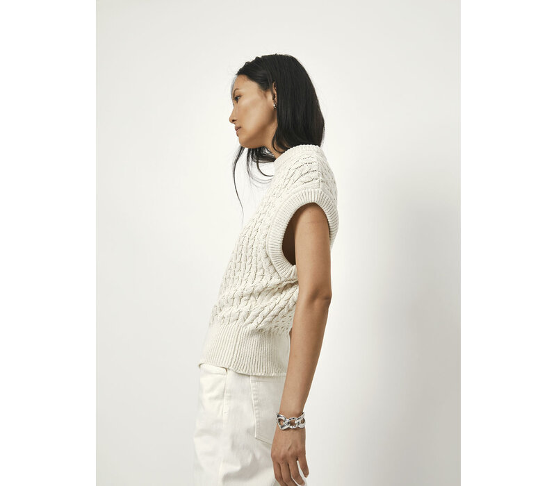 Cobra Cable Knit Top Butter Cream