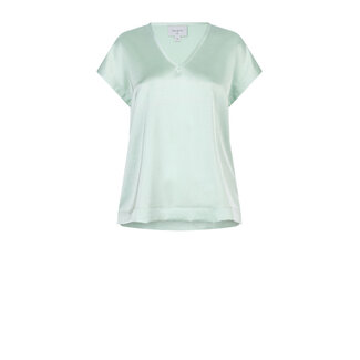 Luza Satin V-neck top Pistachio