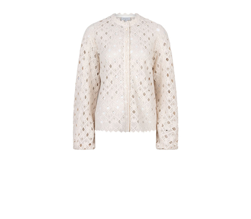 Afira Sculped Lace Jacket Butter Cream