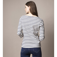 Cannes 3/4 sleeve Tee 1009 Ecru/SR Navy