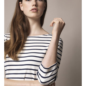 Sea Ranch Cannes 3/4 sleeve Tee 1009 Ecru/SR Navy