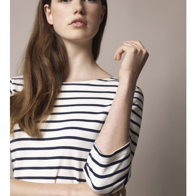 Sea Ranch Cannes 3/4 sleeve Tee 1009 Ecru/SR Navy