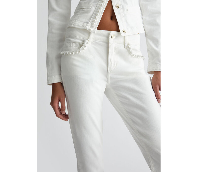 DRILL STRETCH PANTS  BIANCO LANA