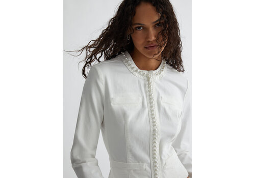 Liu Jo DRILL STRETCH JACKET  BIANCO LANA