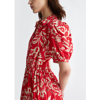 POPLIN SUMMER DRESS RED ORIENTAL DREAM