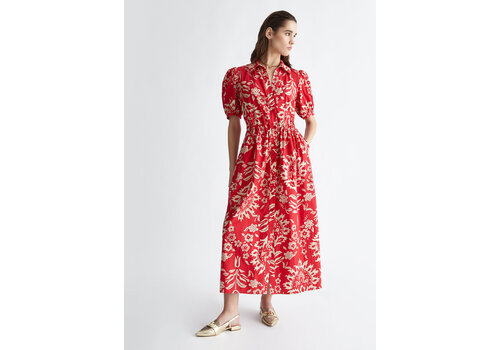 Liu Jo POPLIN SUMMER DRESS RED ORIENTAL DREAM