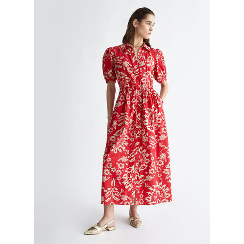  Liu Jo POPLIN SUMMER DRESS RED ORIENTAL DREAM 