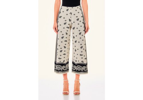 Liu Jo RASO FOULARD PANTS  NATURAL BANDANA BORD