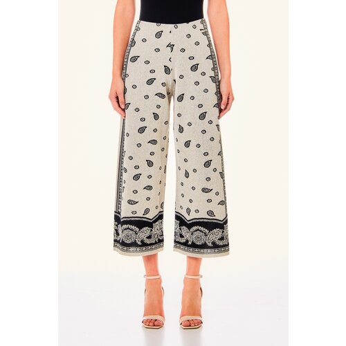  Liu Jo RASO FOULARD PANTS  NATURAL BANDANA BORD 