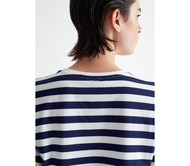 STRIPED T SHIRT  BCO/MYSTERY EMBR