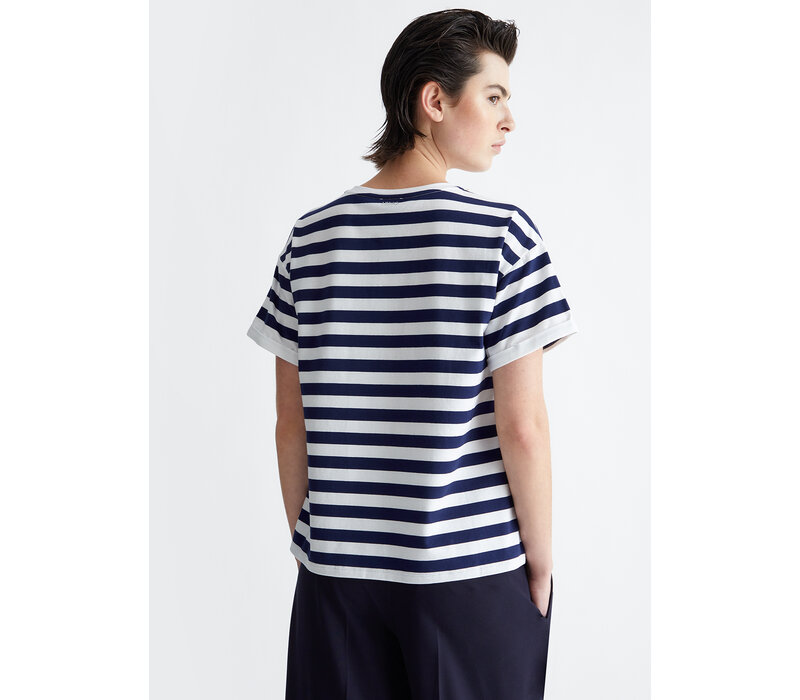 STRIPED T SHIRT  BCO/MYSTERY EMBR