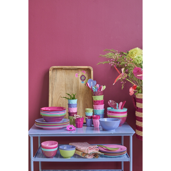 Rice Wooden Tray with Handpainted Flowers
