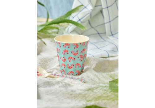 Rice Melamine Cup with Shrimp Print - Medium - 250 ml