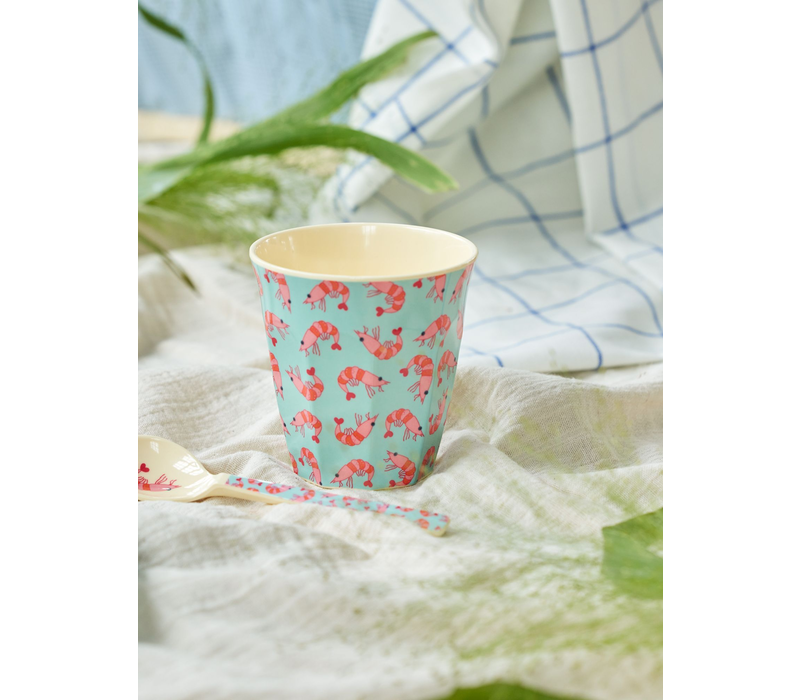 Melamine Cup with Shrimp Print - Medium - 250 ml