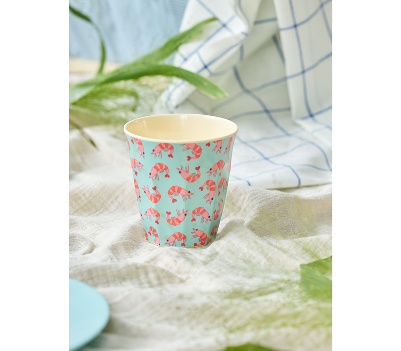 Melamine Cup with Shrimp Print - Medium - 250 ml