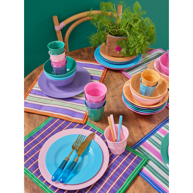 Rice Melamine Cups in 6 Asst. Colors - Medium - 6 Pack - 250 ml