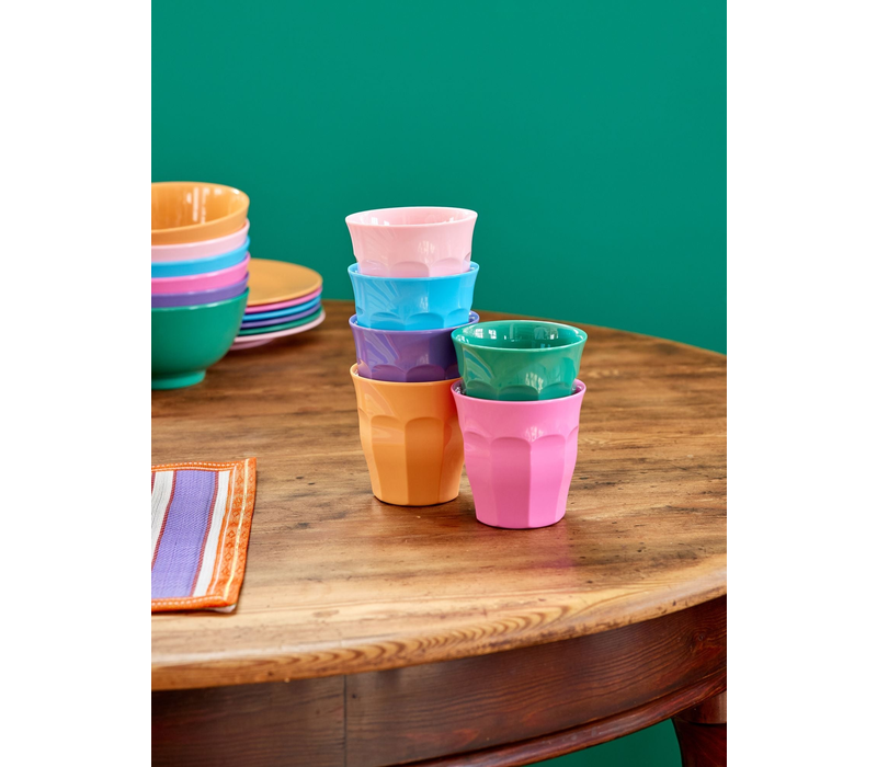 Melamine Cups in 6 Asst. Colors - Medium - 6 Pack - 250 ml