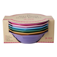 Melamine Medium Bowl in 6 Asst. Colors - 6 Pack - 700 ml