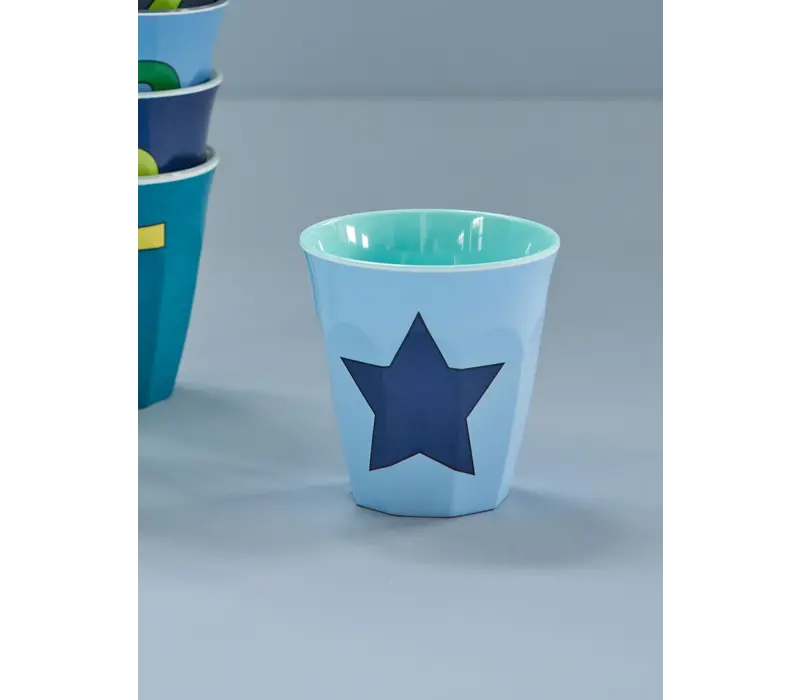 Melamine Cup with Star - Soft Blue - Medium - 250 ml